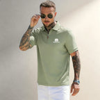 Men's Clothing Tops & Tees Polo Shirts Fashion Leisure Males Polo Shirts Lapel Short Sleeve Loose Office Walking Daily Wear Tops