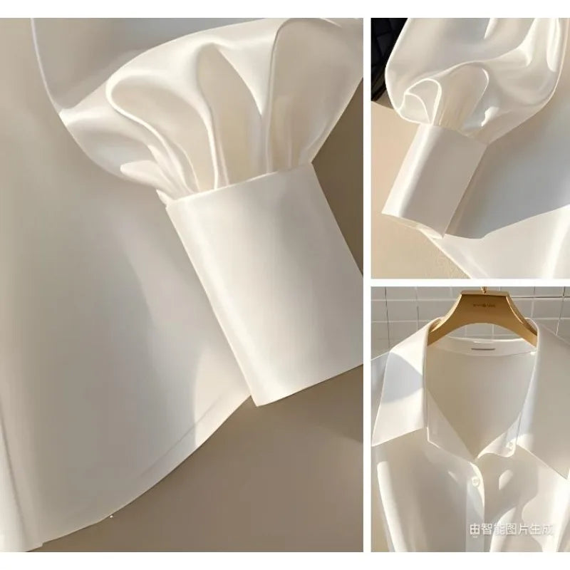 Elegant French Designer White Blouse