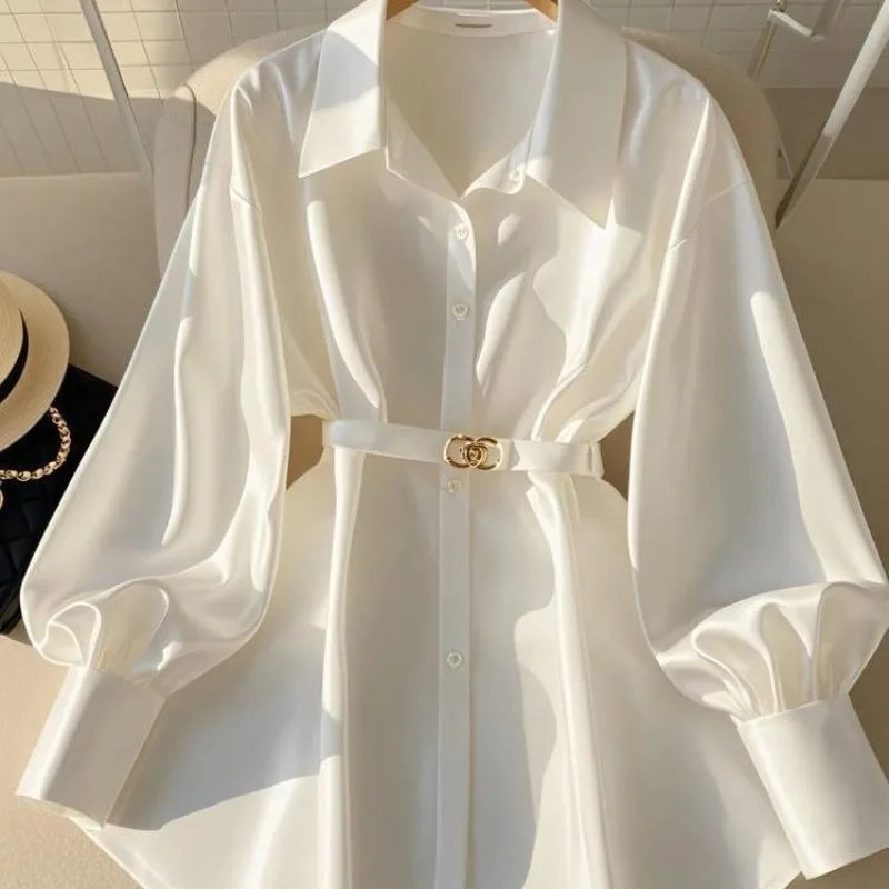 Elegant French Designer White Blouse