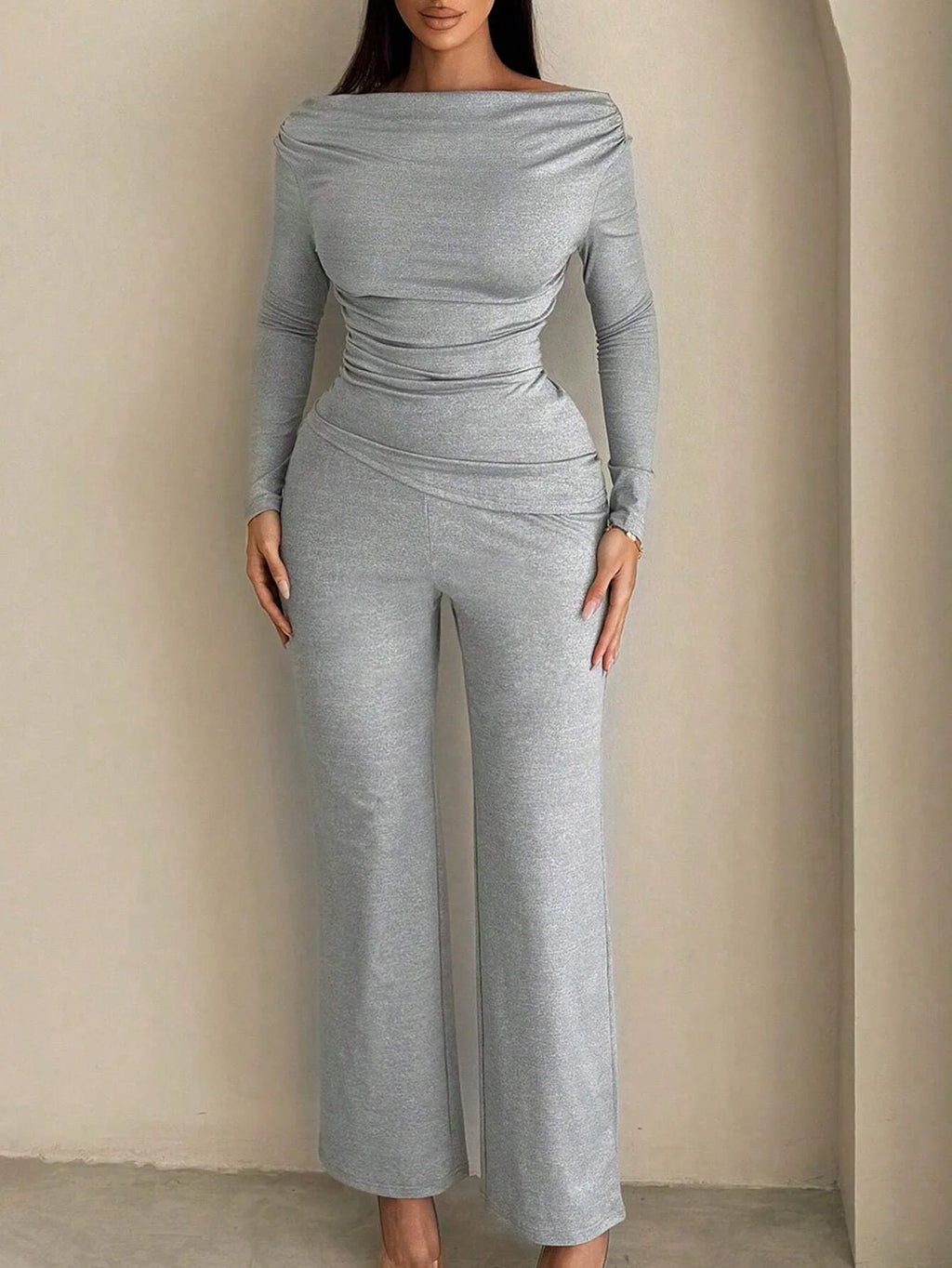 Women's summer clothing, casual and fitted, with asymmetrical hem and wide pants