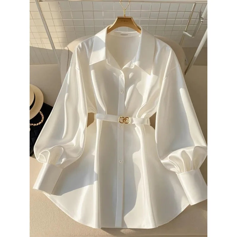 Elegant French Designer White Blouse