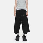 Men's Clothing | Tooling Logging Rough Edge Pure Cotton Loose and Simple Seven-point Denim Casual Pants