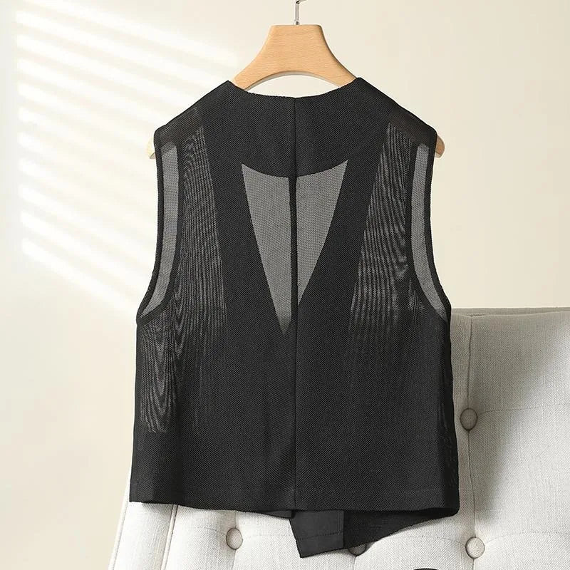 Women's Sheer V-Neck Crop Tank