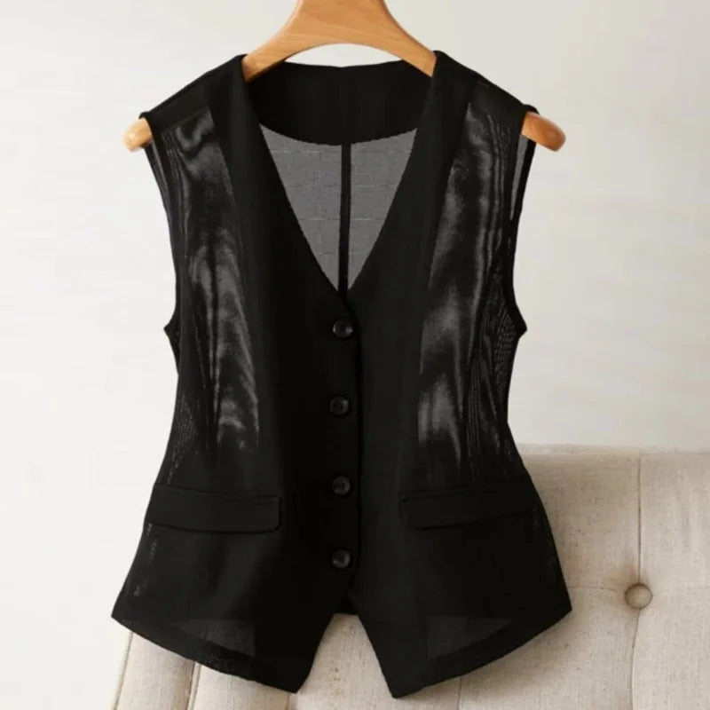 Women's Sheer V-Neck Crop Tank
